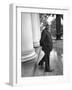 Poet and Vice President of Hartford Accident and Indemnity Co, Wallace Stevens Standing on Steps-Walter Sanders-Framed Premium Photographic Print