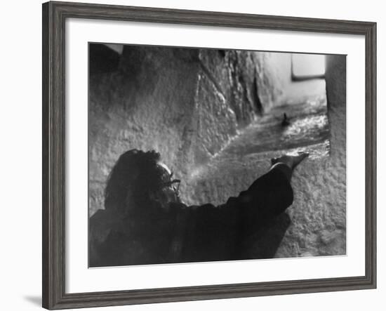 Poet John Berryman Visiting Tower Where James Joyce Once Lived-Terence Spencer-Framed Premium Photographic Print