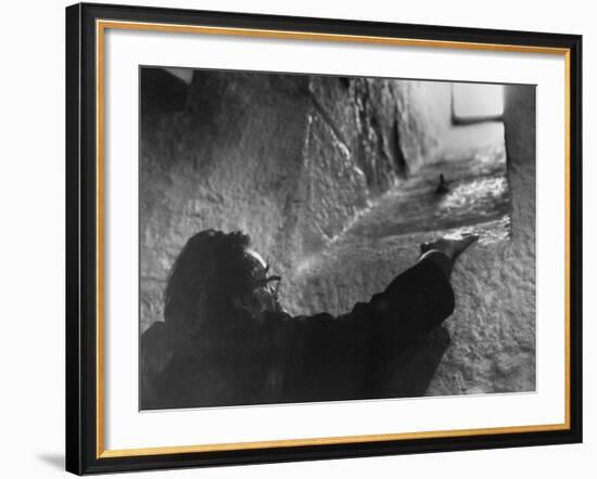 Poet John Berryman Visiting Tower Where James Joyce Once Lived-Terence Spencer-Framed Premium Photographic Print