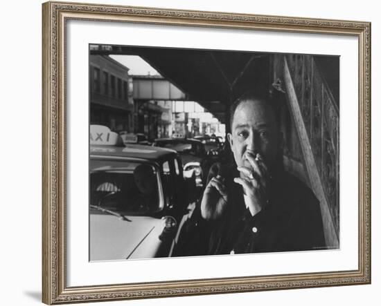 Poet Langston Hughes in Harlem-Robert W^ Kelley-Framed Premium Photographic Print