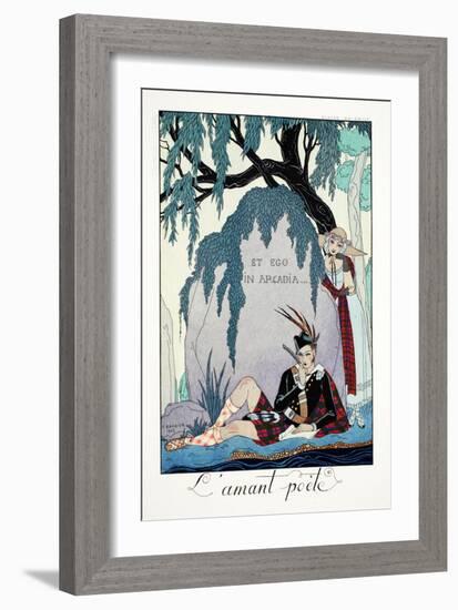 Poet Lover, from 'Falbalas and Fanfreluches, Almanach des Modes Présentes, Passées et Futures',…-Georges Barbier-Framed Giclee Print