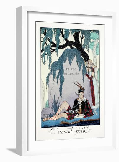 Poet Lover, from 'Falbalas and Fanfreluches, Almanach des Modes Présentes, Passées et Futures',…-Georges Barbier-Framed Giclee Print