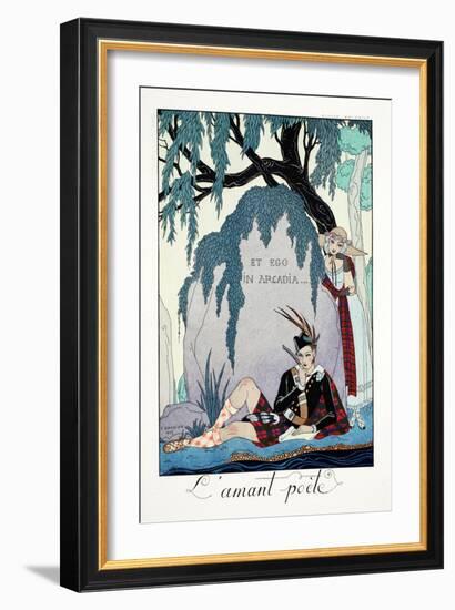 Poet Lover, from 'Falbalas and Fanfreluches, Almanach des Modes Présentes, Passées et Futures',…-Georges Barbier-Framed Giclee Print