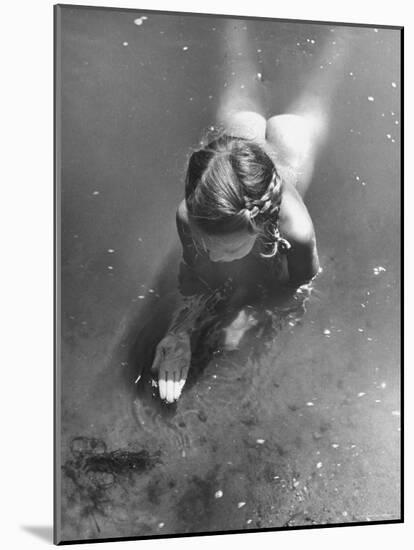 Poet Paul Engle's Daughter Playing in the River For Her Father's Book, "The American Child"-Bob Landry-Mounted Photographic Print