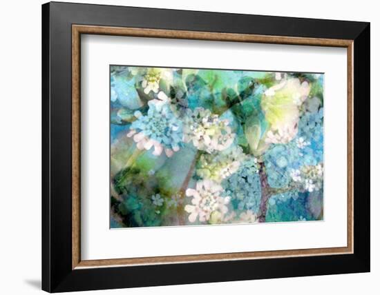 Poetic Photographic Layer Work from White and Blue Flowers with Textures-Alaya Gadeh-Framed Photographic Print