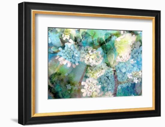 Poetic Photographic Layer Work from White and Blue Flowers with Textures-Alaya Gadeh-Framed Photographic Print