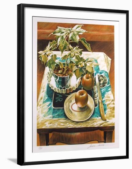 Poinsetta and Apples-Sandra Lawrence-Framed Limited Edition