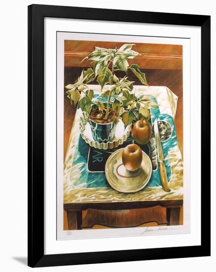 Poinsetta and Apples-Sandra Lawrence-Framed Limited Edition