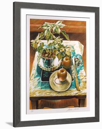 Poinsetta and Apples-Sandra Lawrence-Framed Limited Edition