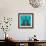 Poinsettia Deer Blue-Sharon Turner-Framed Art Print displayed on a wall