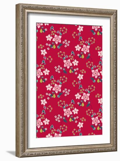 poinsettia dot-null-Framed Giclee Print