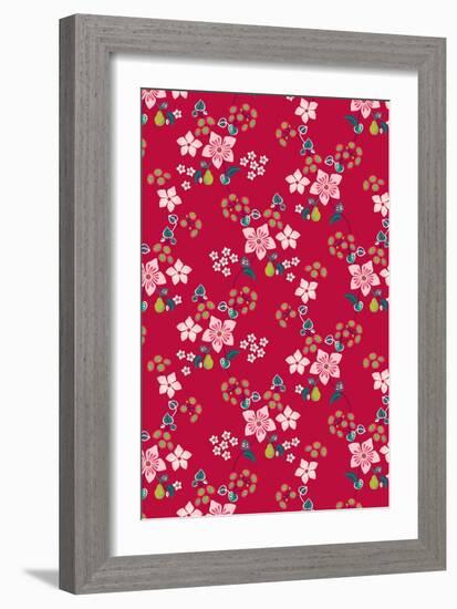 poinsettia dot-null-Framed Giclee Print