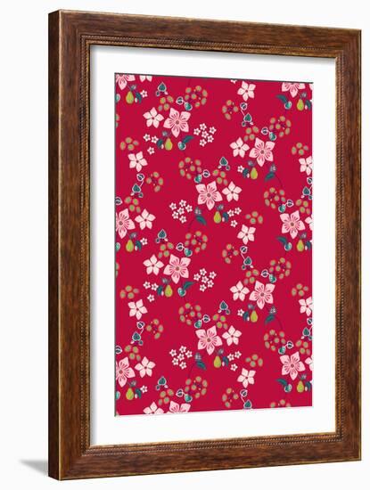 poinsettia dot-null-Framed Giclee Print