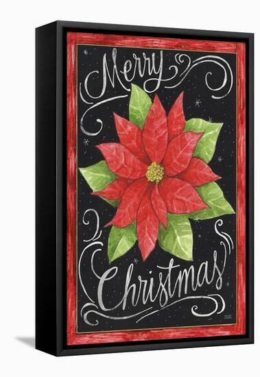 Poinsettia Merry Christmas Flag-Melinda Hipsher-Framed Premier Image Canvas