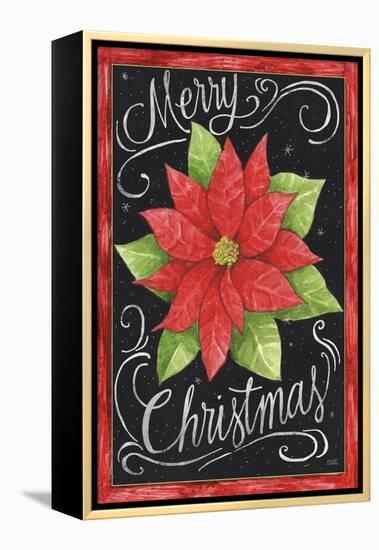 Poinsettia Merry Christmas Flag-Melinda Hipsher-Framed Premier Image Canvas