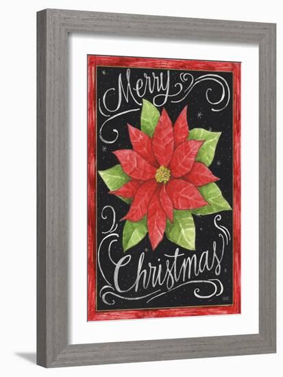 Poinsettia Merry Christmas Flag-Melinda Hipsher-Framed Giclee Print