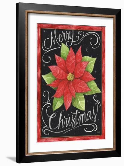 Poinsettia Merry Christmas Flag-Melinda Hipsher-Framed Giclee Print