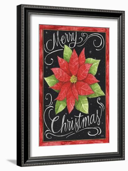 Poinsettia Merry Christmas Flag-Melinda Hipsher-Framed Giclee Print