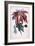 Poinsettia with Attendant Butterfly-null-Framed Art Print