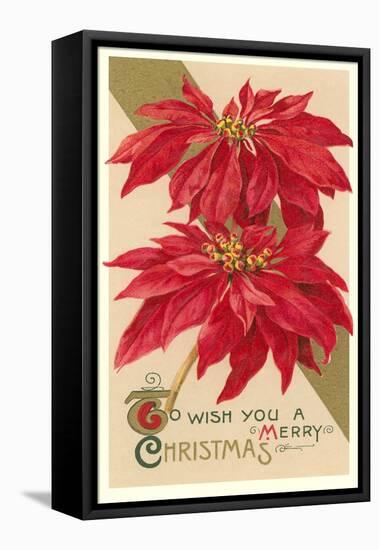 Poinsettias-null-Framed Stretched Canvas