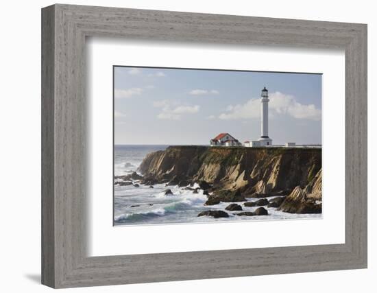 Point Arena Lighthouse and Museum, Arena Rock Marine Natural Preserve, California, Usa-Rainer Mirau-Framed Photographic Print