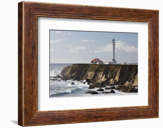 Point Arena Lighthouse and Museum, Arena Rock Marine Natural Preserve, California, Usa-Rainer Mirau-Framed Photographic Print