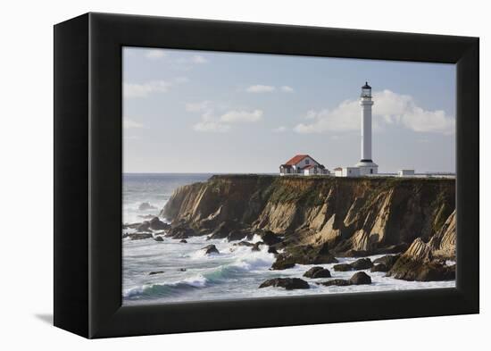 Point Arena Lighthouse and Museum, Arena Rock Marine Natural Preserve, California, Usa-Rainer Mirau-Framed Premier Image Canvas