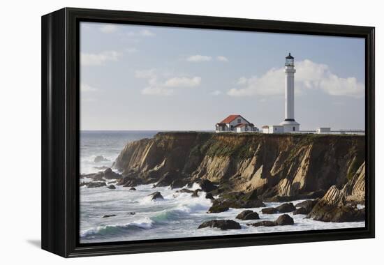 Point Arena Lighthouse and Museum, Arena Rock Marine Natural Preserve, California, Usa-Rainer Mirau-Framed Premier Image Canvas