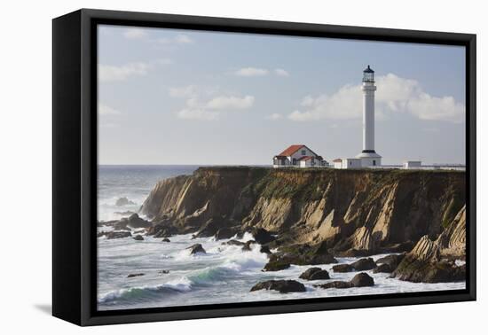 Point Arena Lighthouse and Museum, Arena Rock Marine Natural Preserve, California, Usa-Rainer Mirau-Framed Premier Image Canvas