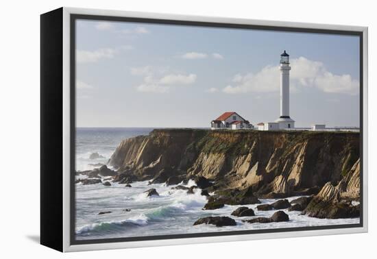 Point Arena Lighthouse and Museum, Arena Rock Marine Natural Preserve, California, Usa-Rainer Mirau-Framed Premier Image Canvas