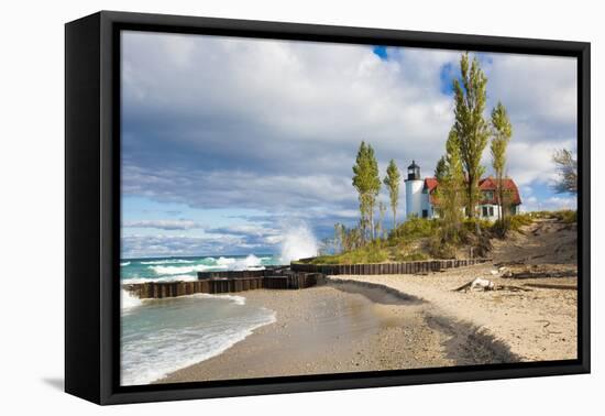 Point Betsie Lighthouse on Lake Michigan, Benzie County, Frankfort, Michigan-Richard and Susan Day-Framed Premier Image Canvas