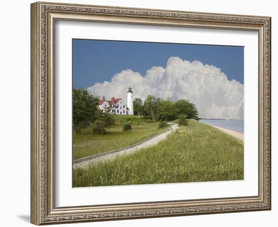 Point Iroquois Lighthouse, Bay Mills, Michigan ‘08-Monte Nagler-Framed Photographic Print