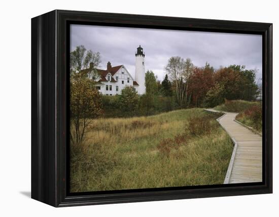 Point Iroquois Lighthouse, Lake Superior, Michigan, USA-Michael Snell-Framed Premier Image Canvas