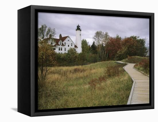 Point Iroquois Lighthouse, Lake Superior, Michigan, USA-Michael Snell-Framed Premier Image Canvas