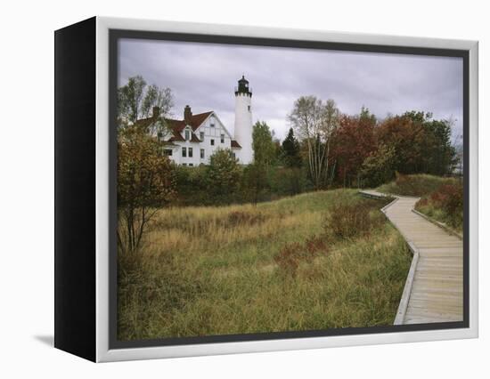 Point Iroquois Lighthouse, Lake Superior, Michigan, USA-Michael Snell-Framed Premier Image Canvas
