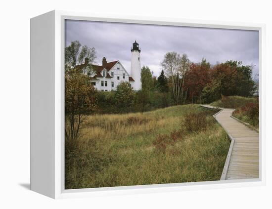 Point Iroquois Lighthouse, Lake Superior, Michigan, USA-Michael Snell-Framed Premier Image Canvas