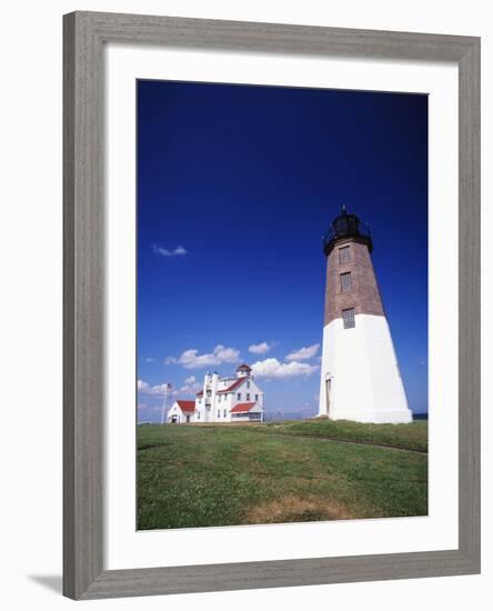 Point Judith Lighthouse, Rhode Island, USA-Walter Bibikow-Framed Photographic Print