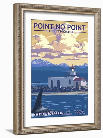 Point No Point Lighthouse - Hansville, WA-Lantern Press-Framed Art Print