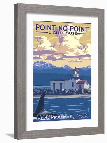 Point No Point Lighthouse - Hansville, WA-Lantern Press-Framed Art Print