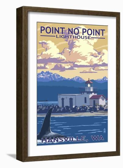 Point No Point Lighthouse - Hansville, WA-Lantern Press-Framed Art Print