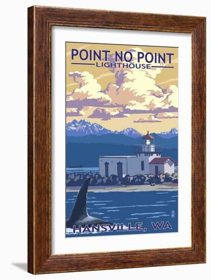 Point No Point Lighthouse - Hansville, WA-Lantern Press-Framed Art Print