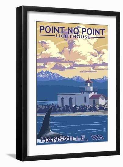 Point No Point Lighthouse - Hansville, WA-Lantern Press-Framed Art Print