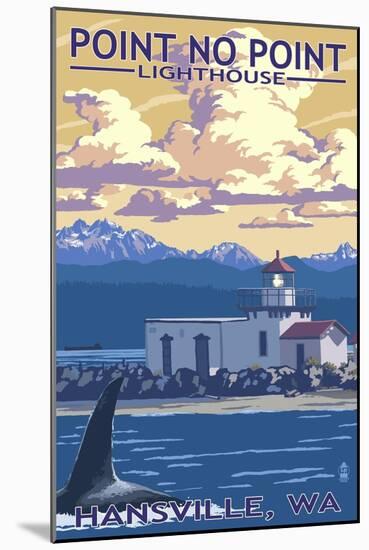 Point No Point Lighthouse - Hansville, WA-Lantern Press-Mounted Art Print