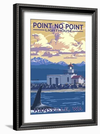 Point No Point Lighthouse - Hansville, WA-Lantern Press-Framed Art Print