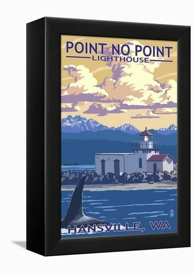 Point No Point Lighthouse - Hansville, WA-Lantern Press-Framed Stretched Canvas