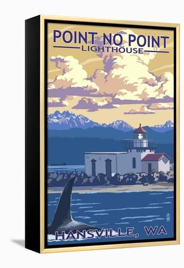 Point No Point Lighthouse - Hansville, WA-Lantern Press-Framed Stretched Canvas