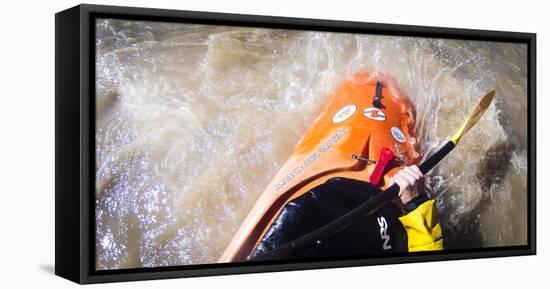 Point Of View Whitewater Kayaking In The Colorado River-Lindsay Daniels-Framed Stretched Canvas