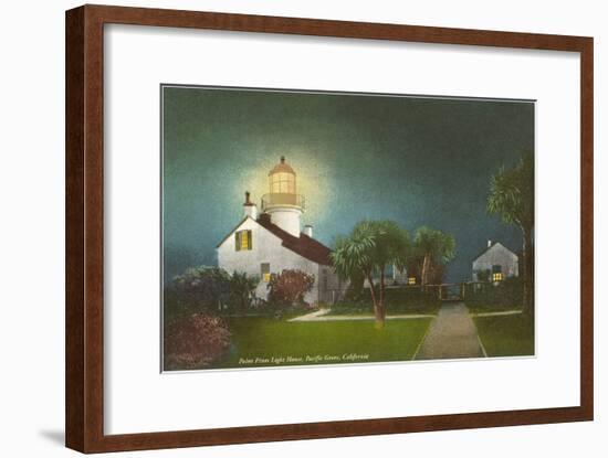 Point Pinos Light House at Night, Pacific Grove-null-Framed Art Print