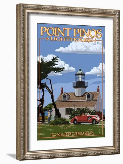 Point Pinos Lighthouse - Monterey, California-Lantern Press-Framed Art Print