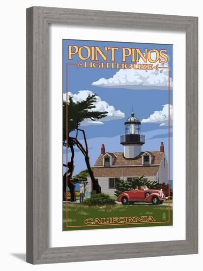 Point Pinos Lighthouse - Monterey, California-Lantern Press-Framed Art Print